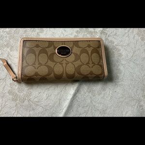 Coach Accordian Colorblock Signature Canvas Wallet